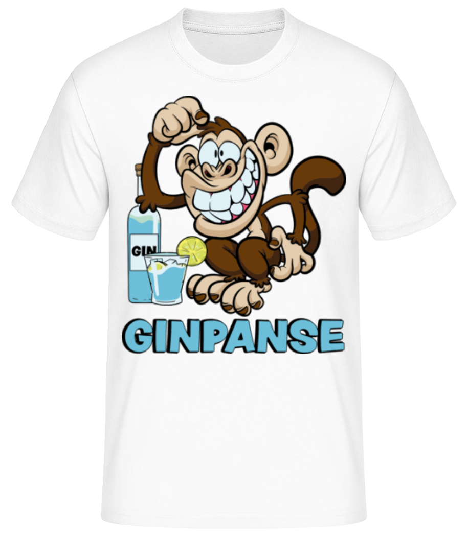 Vorschau: Ginpanse - Männer Basic T-Shirt - Weiß - Vorne