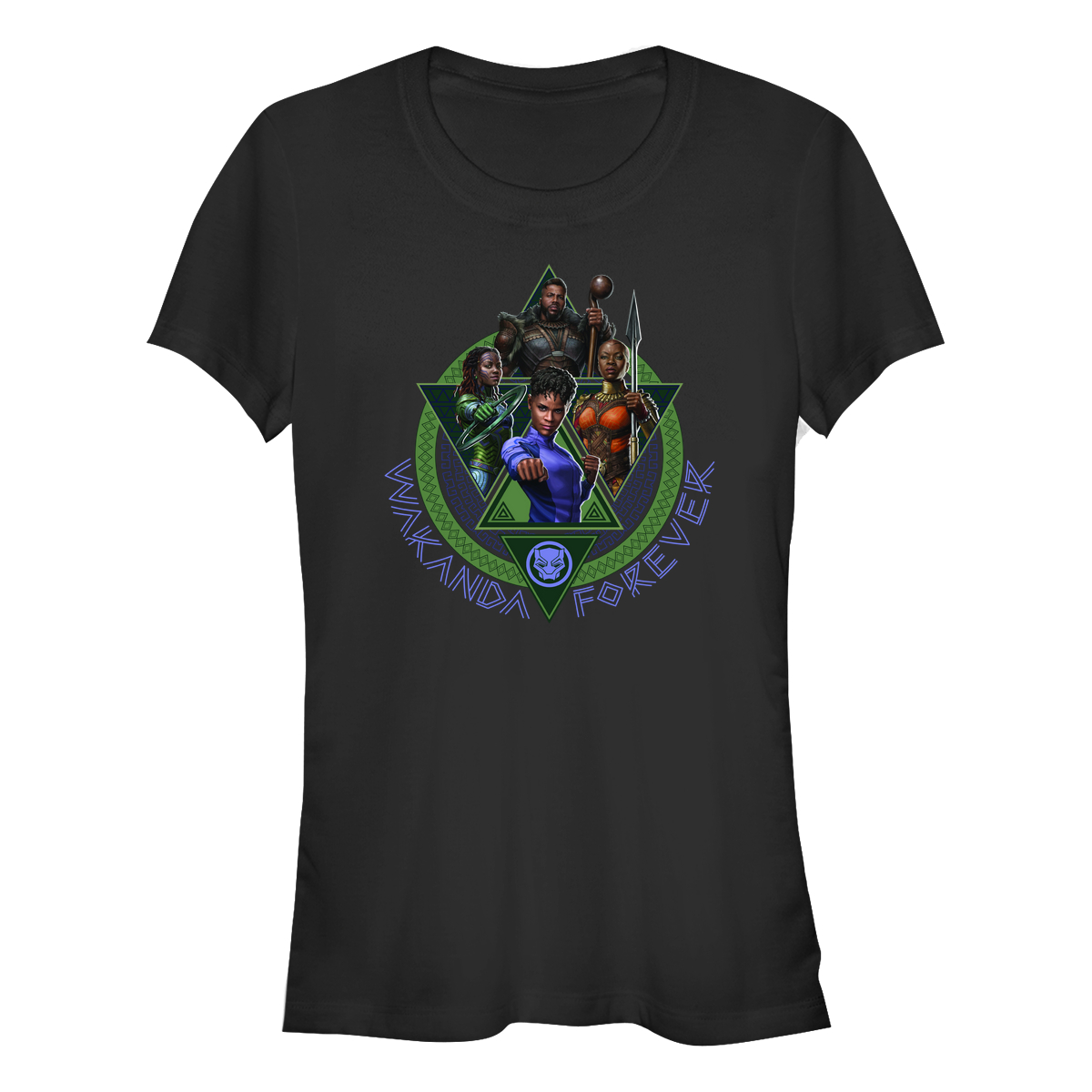 Marvel - Panthère noire Wakanda pour toujours - Photo de groupe Wakanda Forever Squad - Femme T-shirt - Noir - Devant