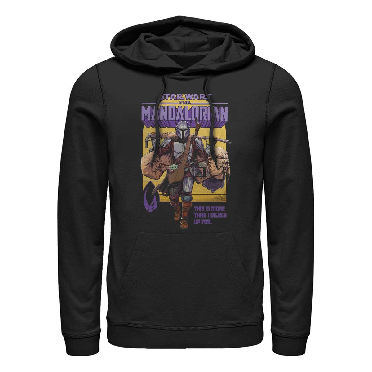 Star Wars - The Mandalorian - Mando & Child Signed Up Mando - Unisex Hoodie - Schwarz - Vorne
