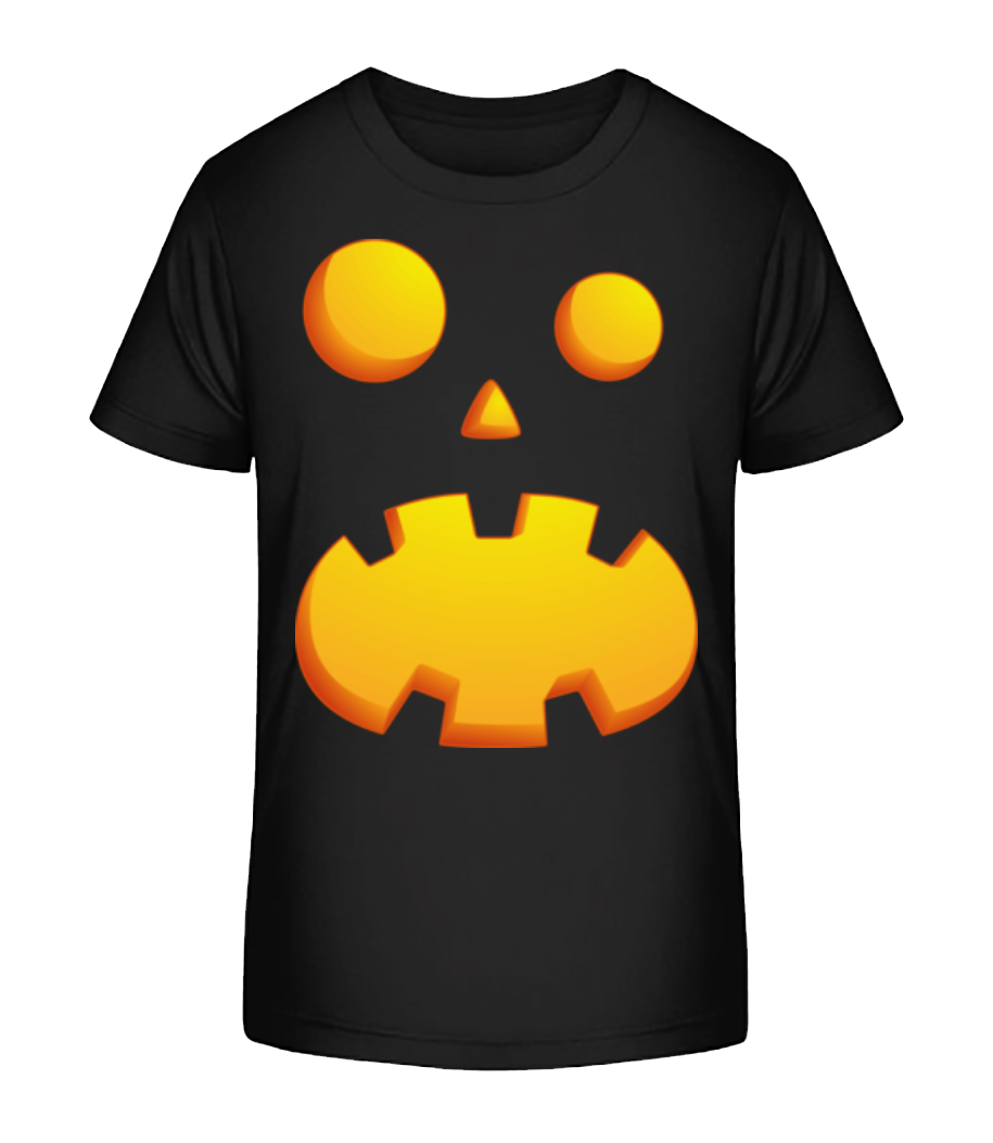 Aperçu: Visage De Citrouille Étonné - T-shirt bio Enfant Stanley Stella 2.0 - Noir - Devant