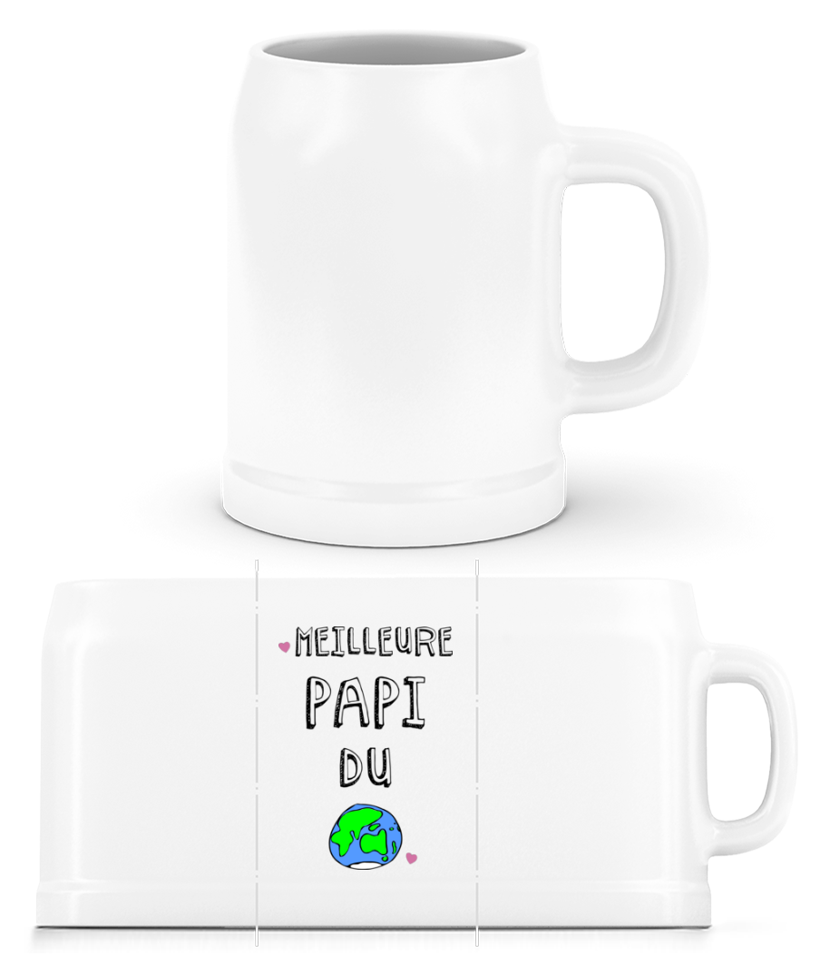 Aperçu: Meilleure Papi Du Monde - Chope de bière - Blanc - Devant