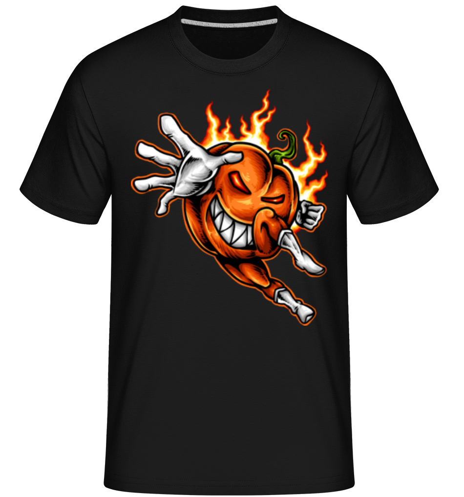 Aperçu: Citrouille Brûlante -  T-Shirt Shirtinator homme - Noir - Devant