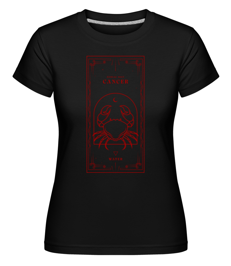 Aperçu: Art Deco Zodiac Sign Cancer -  T-shirt Shirtinator femme - Noir - Devant