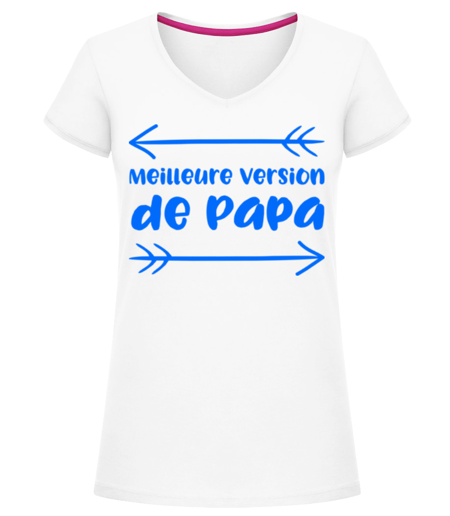 Meilleure Version De Papa · T-shirt col en V Femme