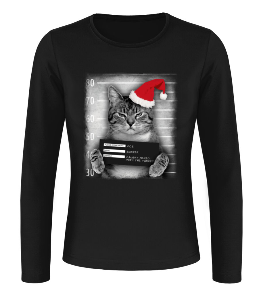 Cat XMas Guilty · T-shirt à manches longues standard Femme