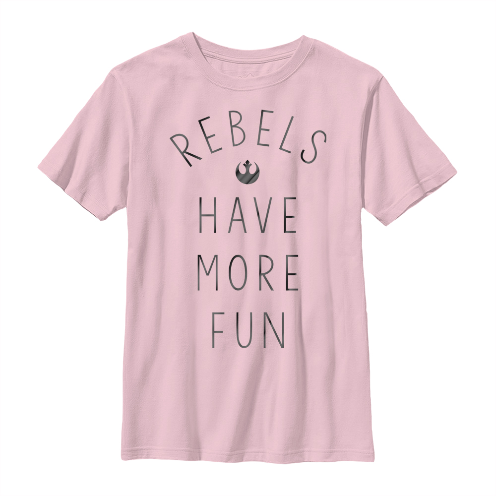 Aperçu: Star Wars - Le Réveil de la Force - Text Rebels Have More Fun - Enfant T-shirt - Rose - Devant