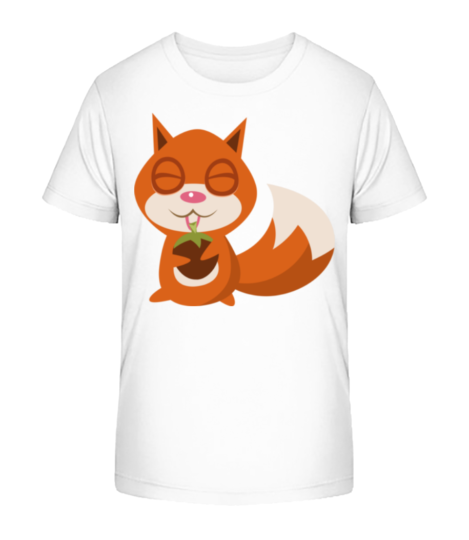 Aperçu: Écureuil Comic - T-shirt bio Enfant Stanley Stella 2.0 - Blanc - Devant