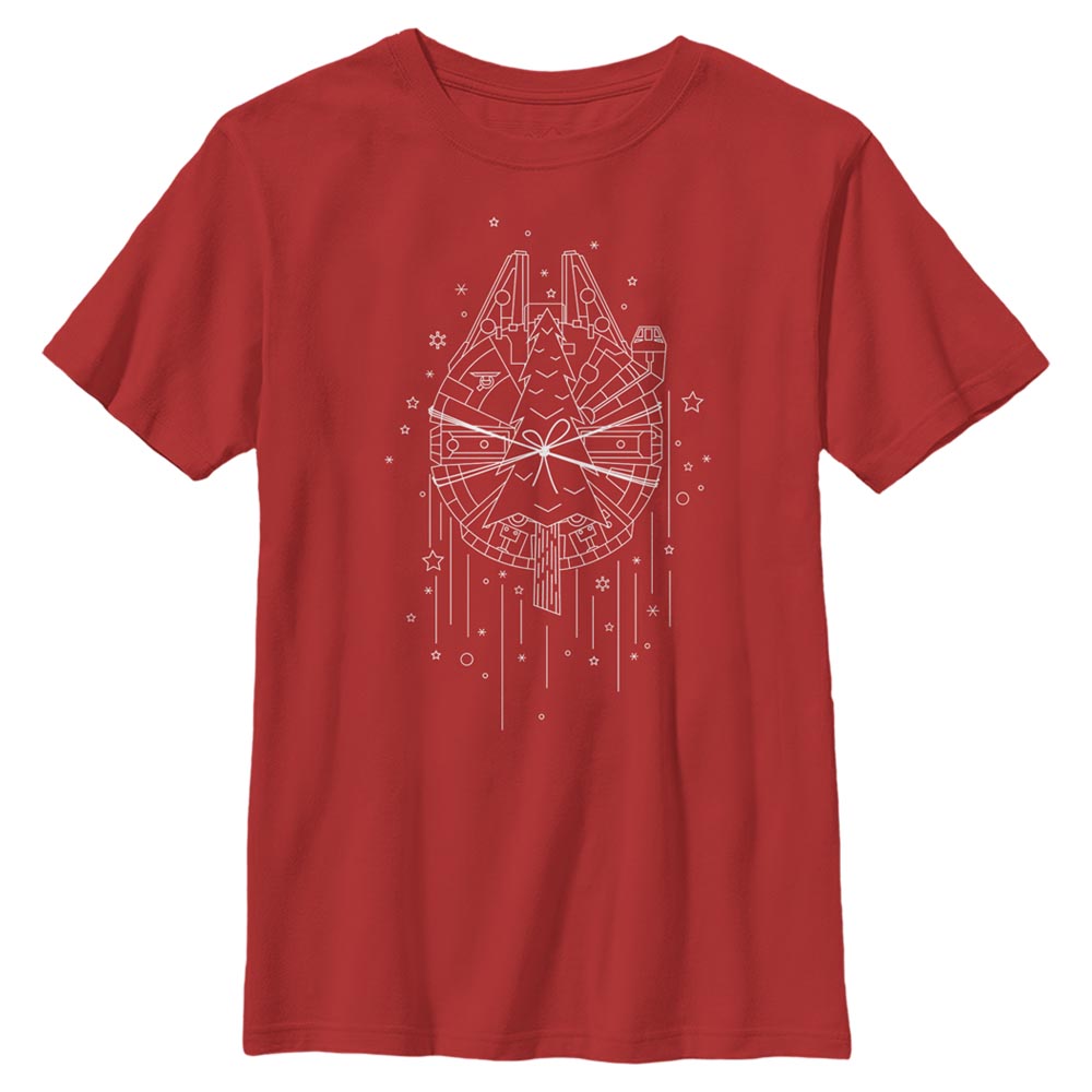 Star Wars - Faucon Milenium Falcon Christmas Line Art - Christmas - Enfant T-shirt