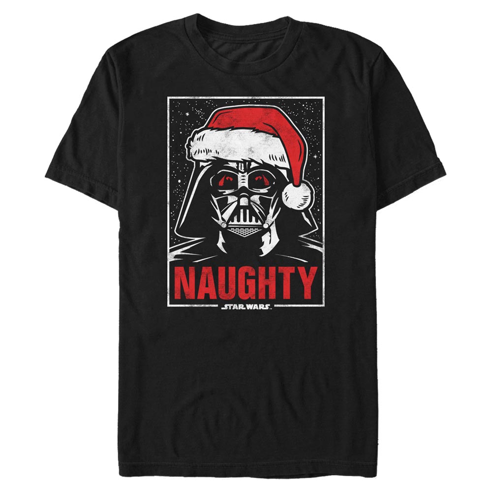 Vorschau: Star Wars - Darth Vader Just Plain Naughty - Weihnachten - Männer T-Shirt - Schwarz - Vorne