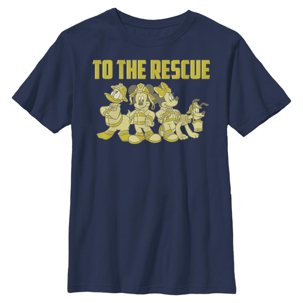 Disney - Mickey Mouse - Photo de groupe Thanks Firefighters - Enfant T-shirt