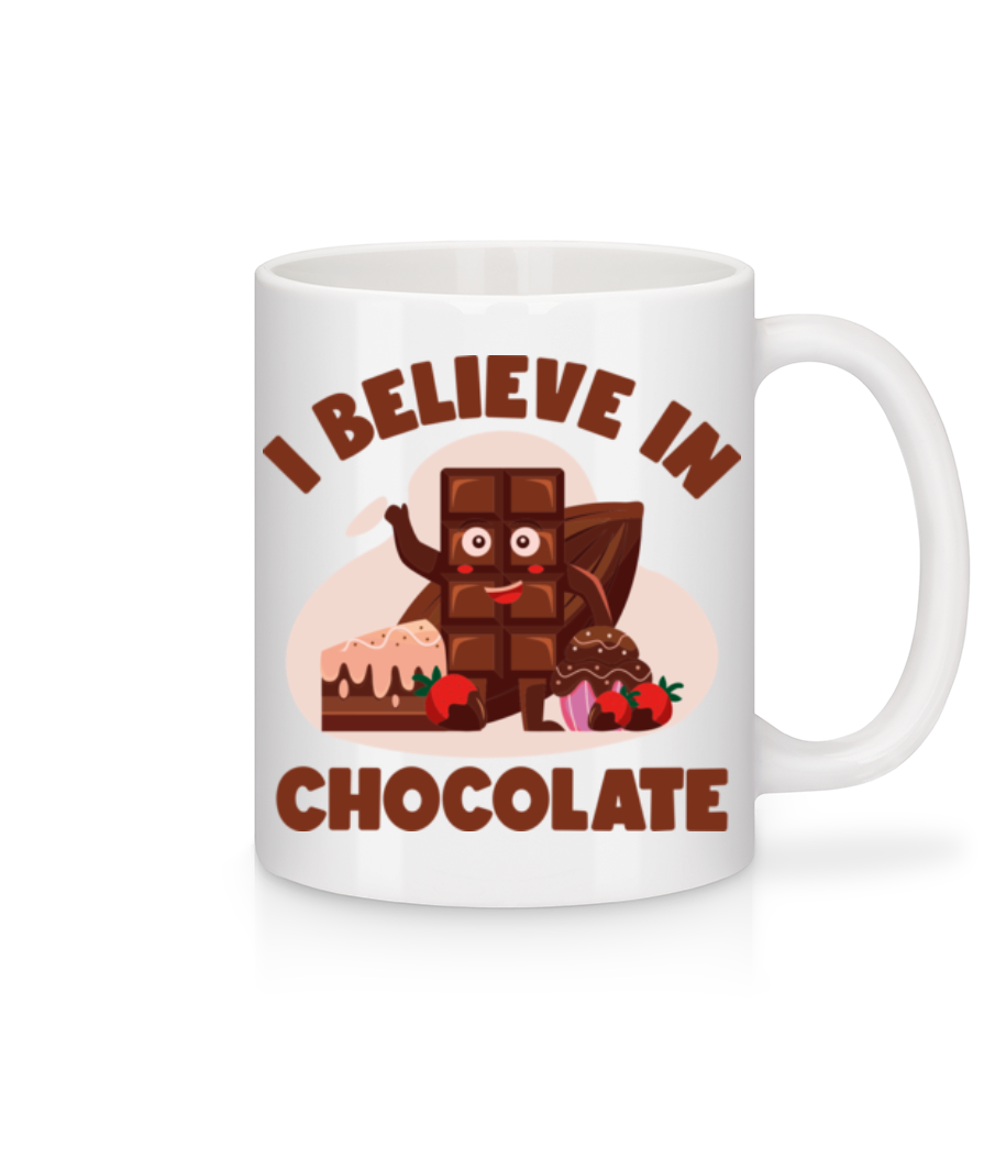 Vorschau: I Believe In Chocolate - Tasse - Weiß - Vorne