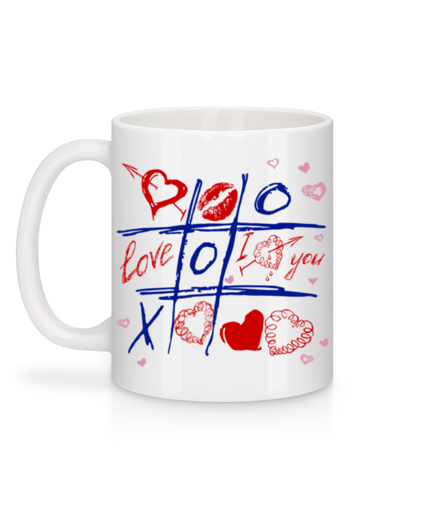 Love Raster Valentine - Mug en céramique blanc - Blanc - Derrière