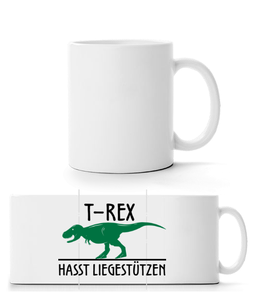 T-Rex Hasst Liegestütze · Panoramatasse