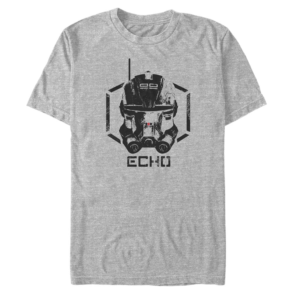 Star Wars - The Bad Batch - Big Face Echo - Männer T-Shirt - Grau meliert - Vorne