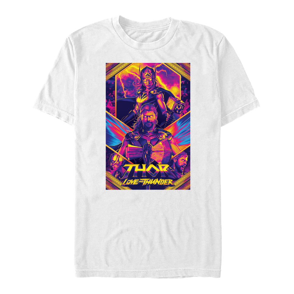 Marvel - Thor Love and Thunder - Thor & Jane Neon Poster - Homme T-shirt