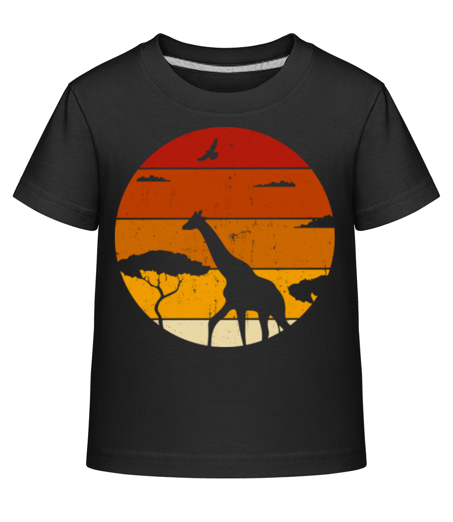Girafe Coucher De Soleil Rétro · T-shirt shirtinator Enfant