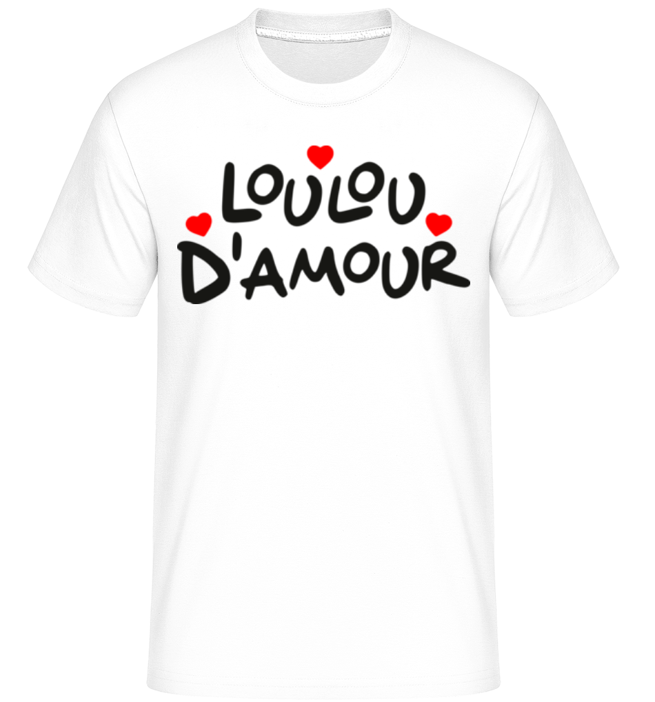 Aperçu: Loulou D’amour Saint Valentin Mignon -  T-Shirt Shirtinator homme - Blanc - Devant