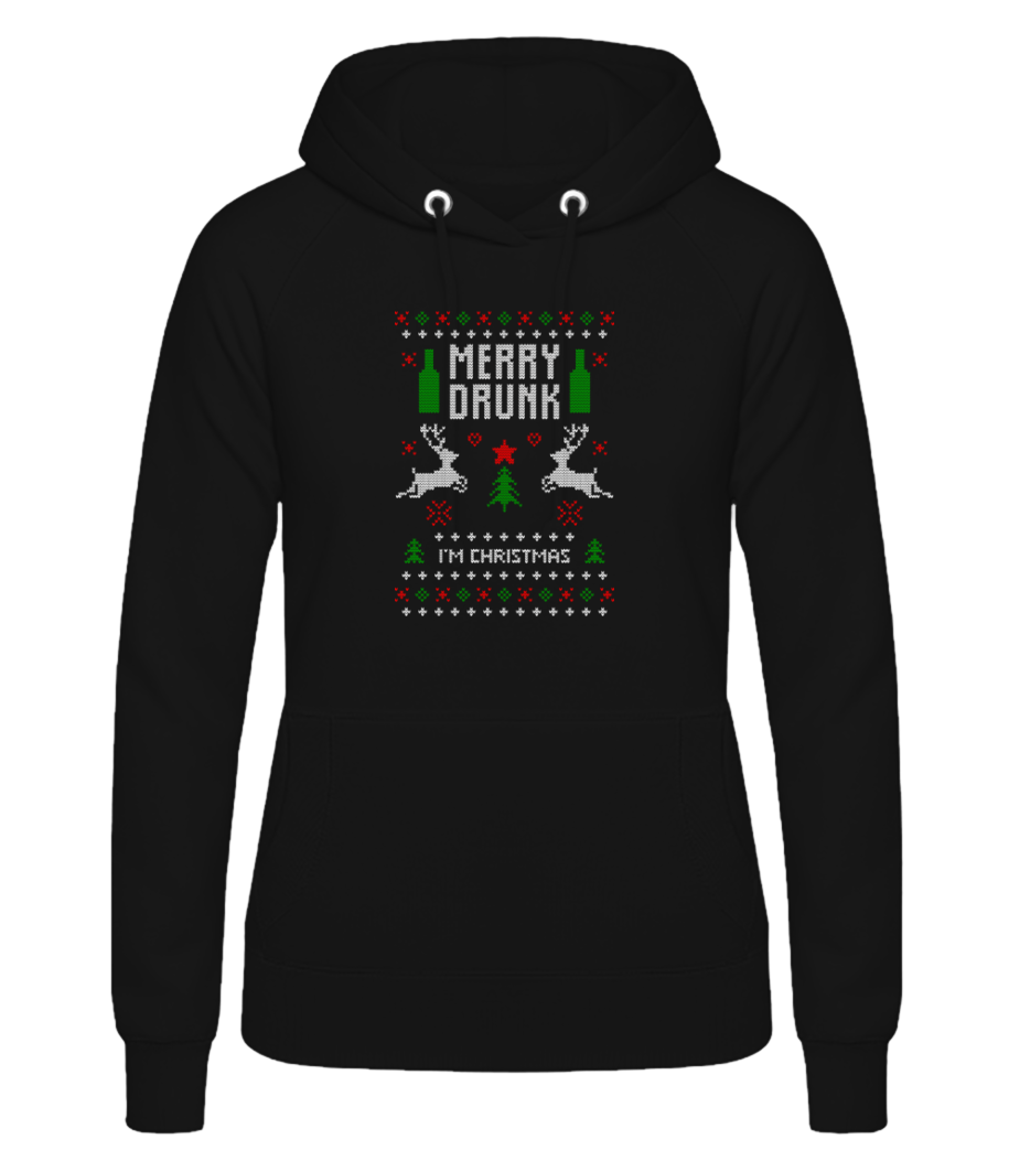 Merry Drunk I Am  Christmas · Sweat à capuche basique pour femme