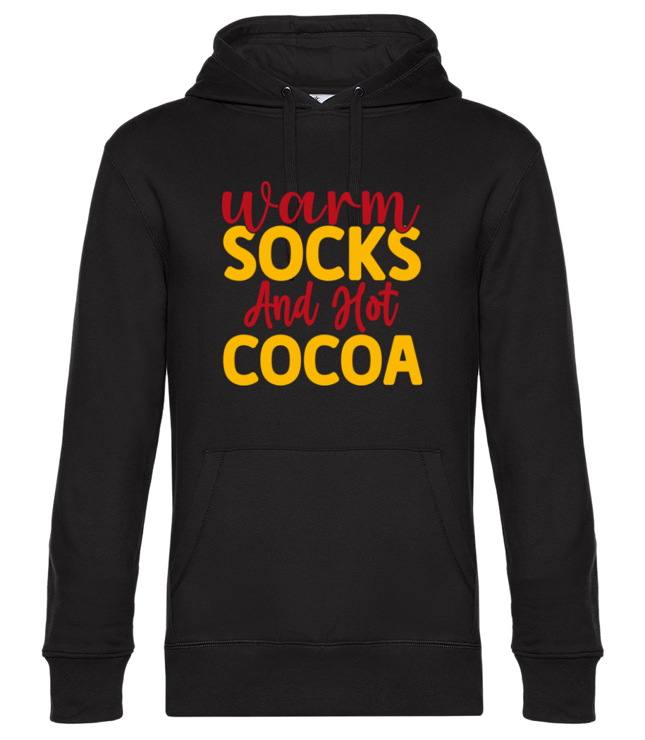 Aperçu: Warm Socks Hot Cocoa - Sweat à capuche premium Unisexe - Noir - Devant