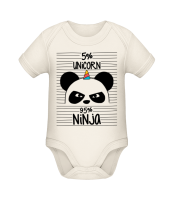 5% Unicorn 95% Ninja - Organic Baby Body - Cream - Front 5% Unicorn 95% Ninja - Organic Baby Body - Cream - Front