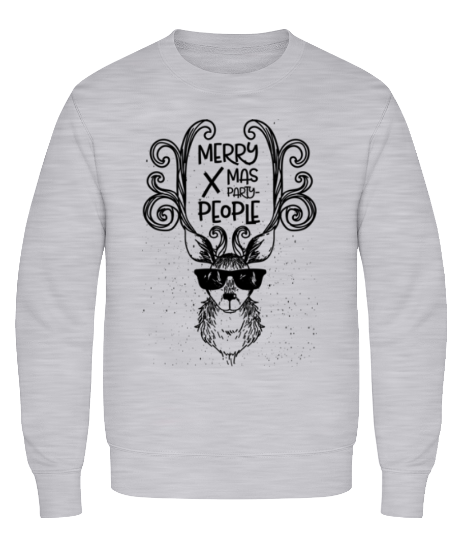 Merry Xmas Party People - Sweatshirt Homme - Gris chiné - Devant