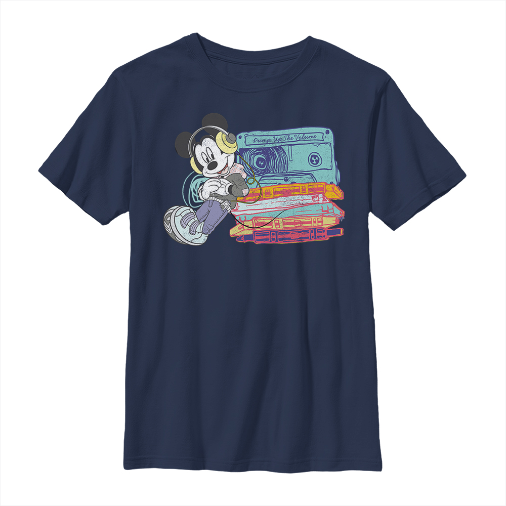 Aperçu: Disney Classics - Mickey Mouse - Mickey Tapes - Enfant T-shirt - Bleu marine - Devant