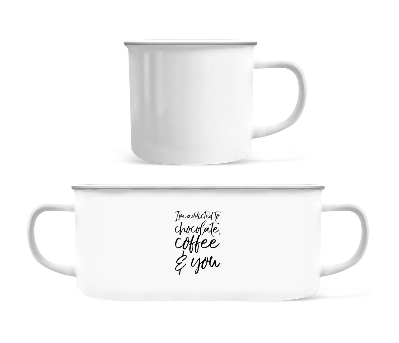 Addicted to Choclate Coffee And You · Tasse Émaillée