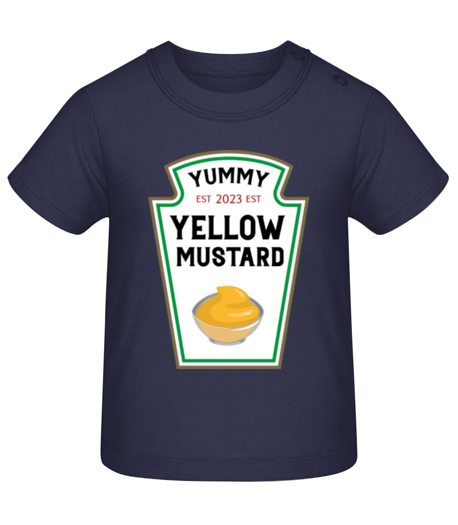 Baby Yummy Yellow Mustard 2023 - T-shirt Bébé - Bleu marine - Devant