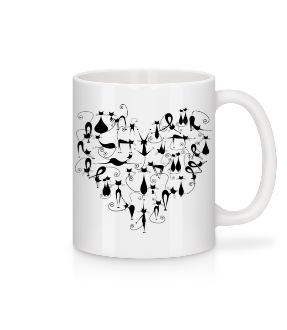 Cat Heart · Mug en céramique blanc