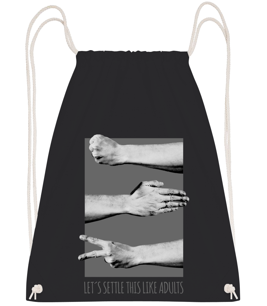 Aperçu: Let's Settle This Like Adults - Sac à dos Drawstring - Noir - Vorn