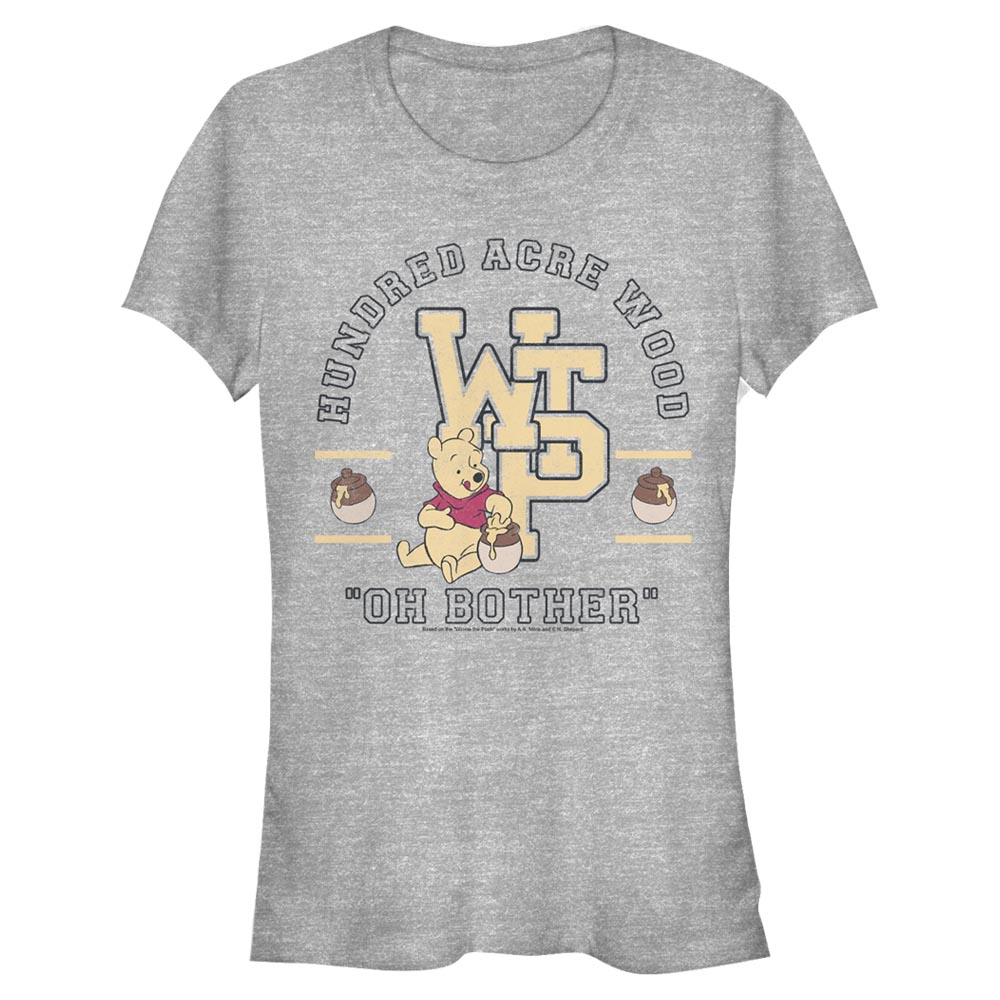 Aperçu: Disney - Winnie l'ourson - Medvídek Pú Collegiate - Femme T-shirt - Gris chiné - Devant