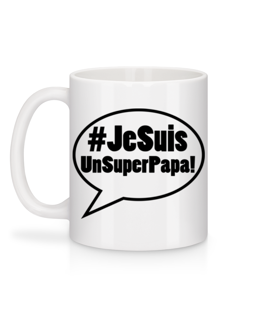 Aperçu: Hashtag SuperPapa - Mug en céramique blanc - Blanc - Derrière