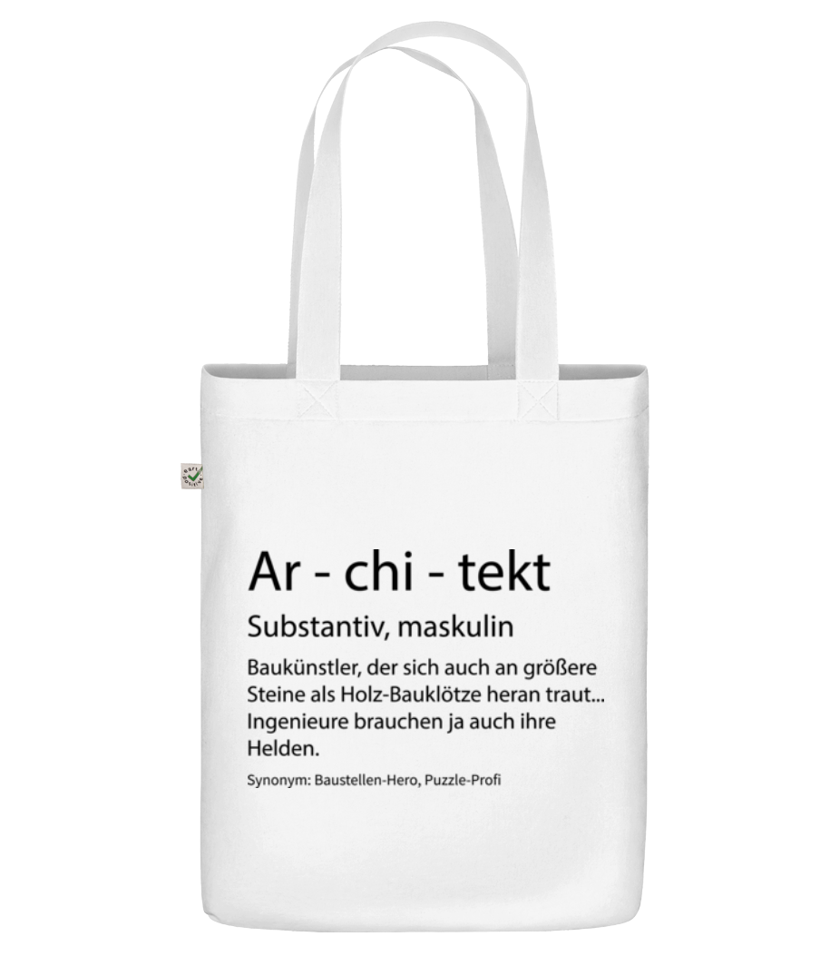 Architekt Quatsch Duden - Bio Tasche - Weiß - Vorne