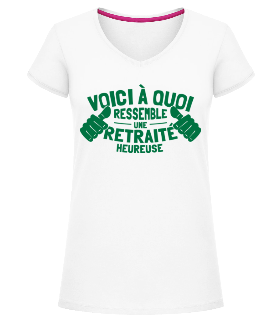 Une Retraitée Heureuse · T-shirt col en V Femme
