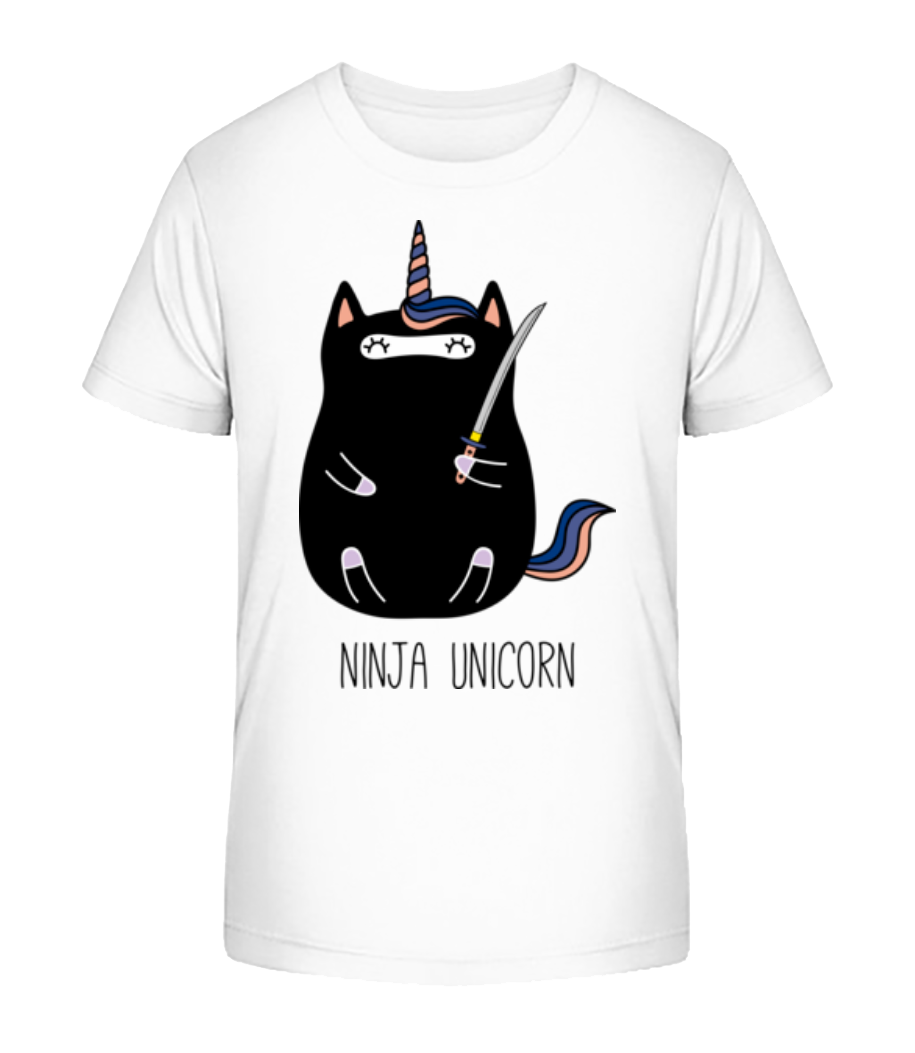 Aperçu: Ninja Unicorn - T-shirt bio Enfant Stanley Stella 2.0 - Blanc - Devant