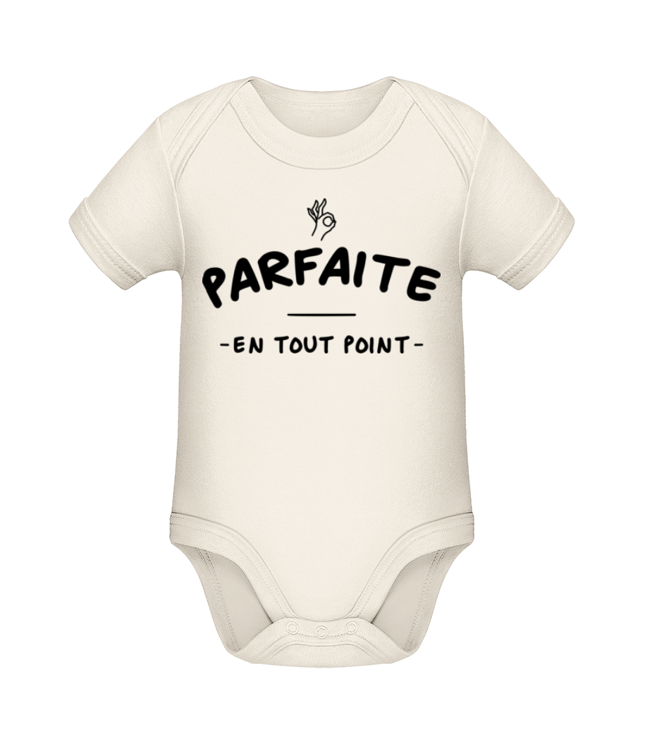 Aperçu: Parfaite En Tout Point - Body manches courtes bio - Crème - Devant