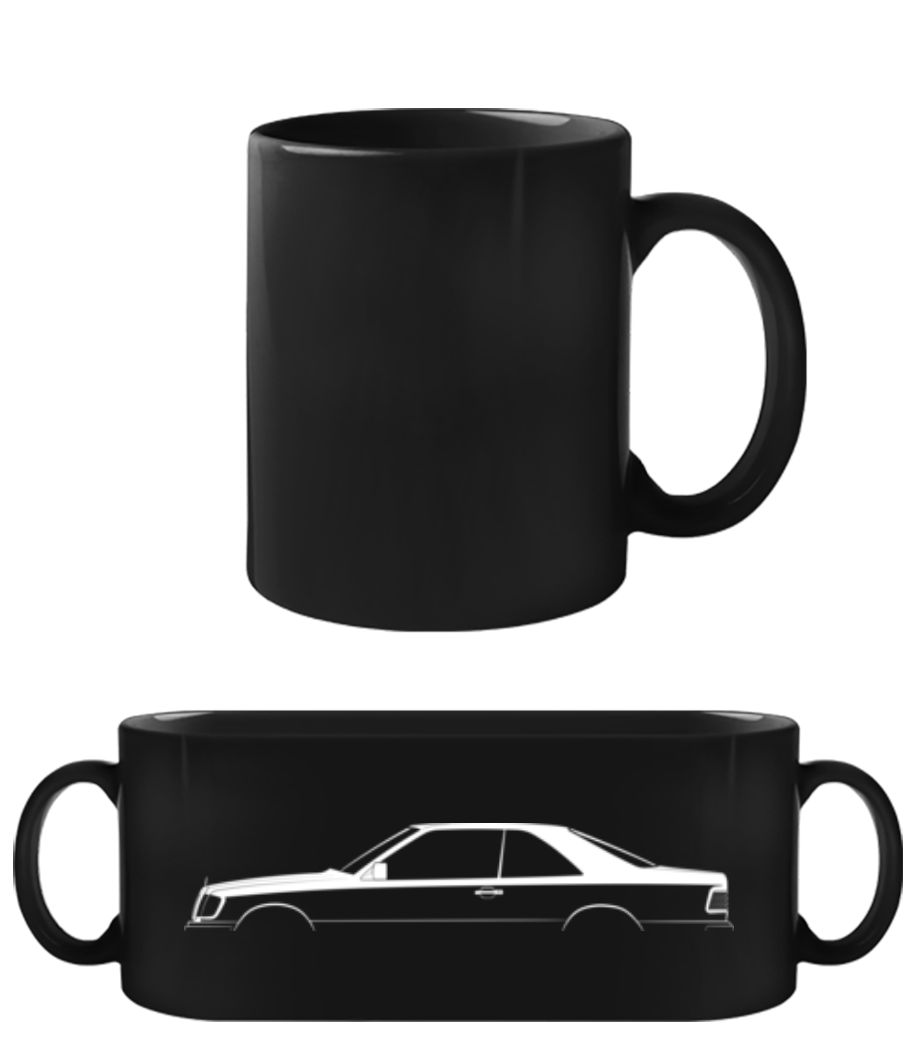 Aperçu: 'Mercedes-Benz 300CE C124' Silhouette - Tasse Noire - Noir - Devant