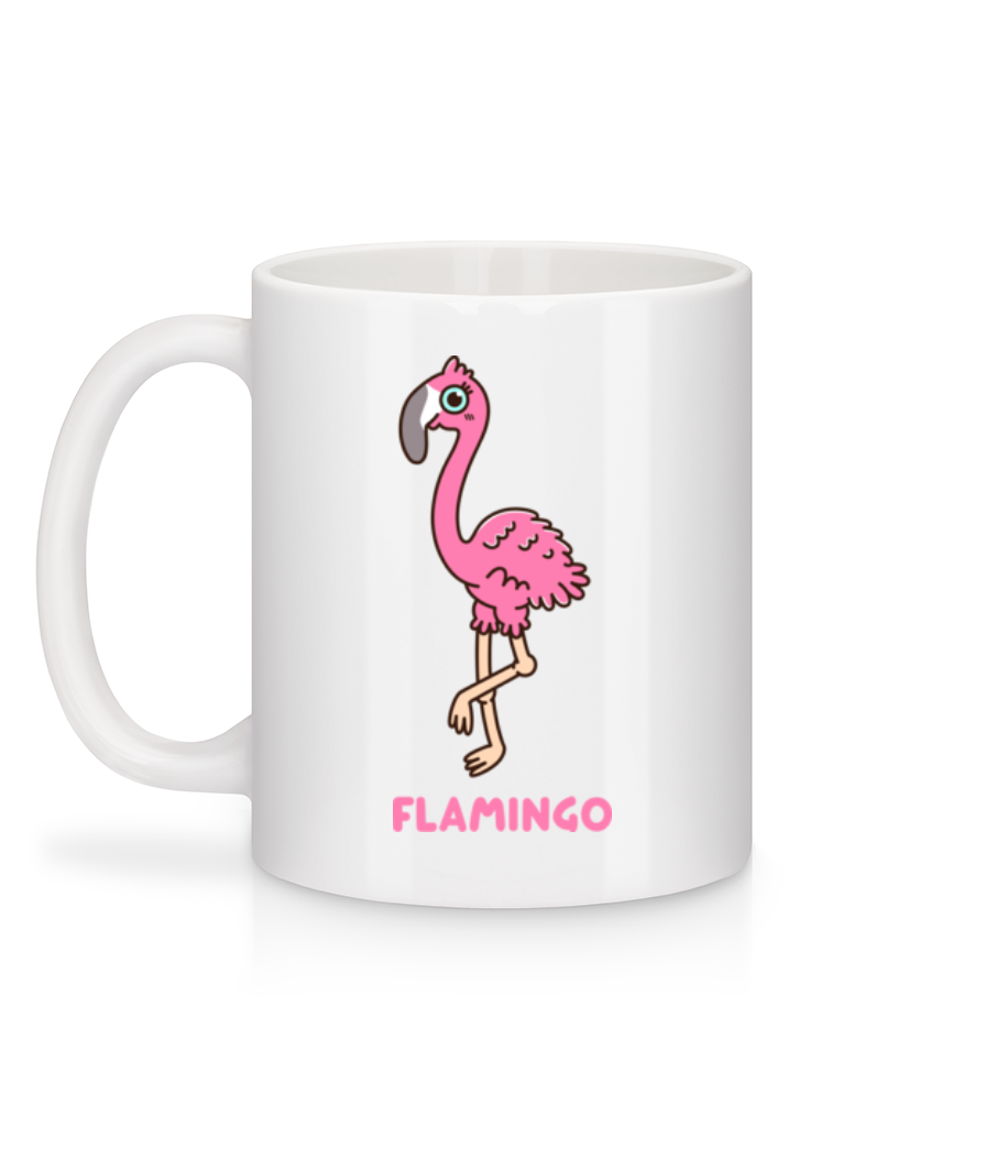 Comic Flamingo - Mug en céramique blanc - Blanc - Derrière