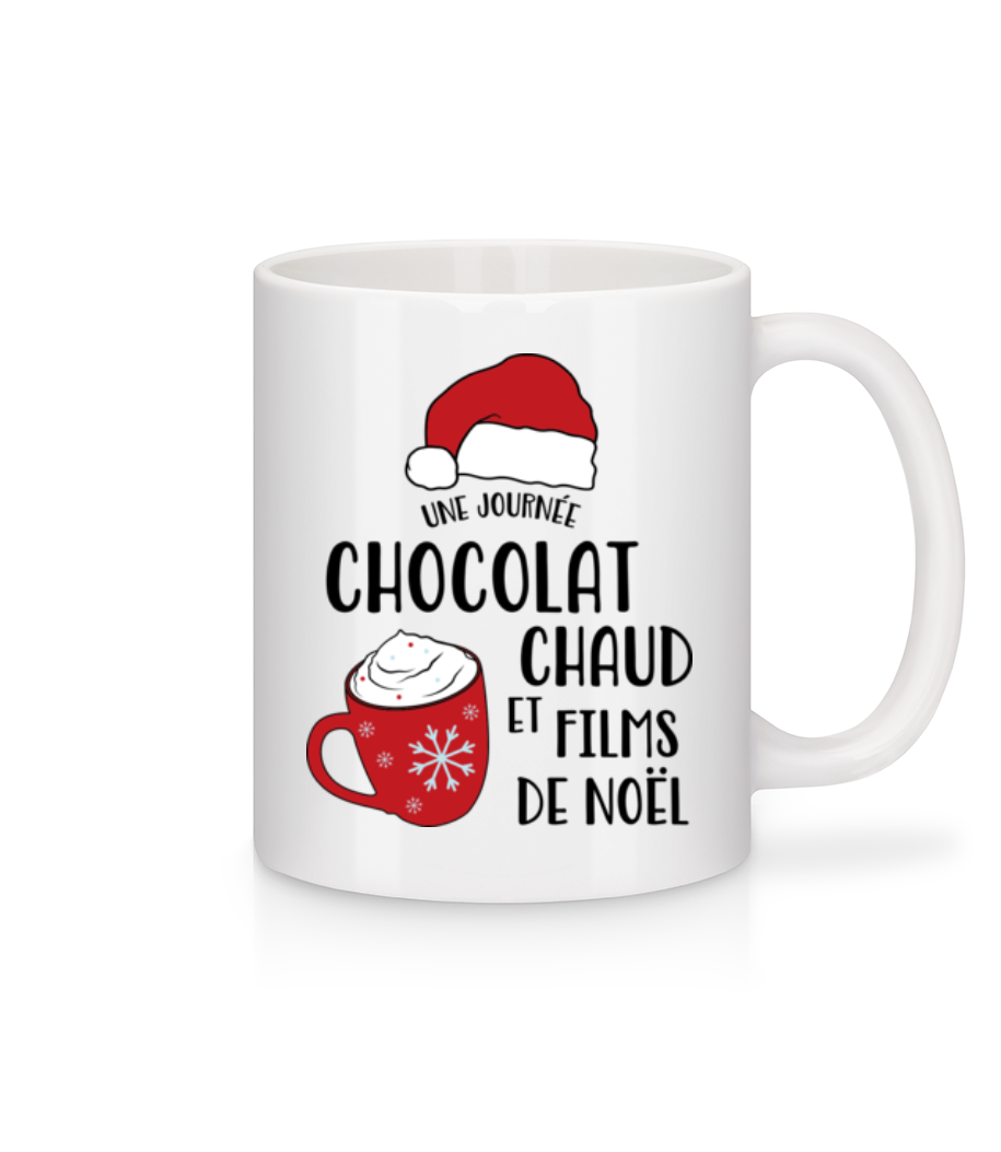Une Journée Chocolat Chaud Et Films · Mug en céramique blanc