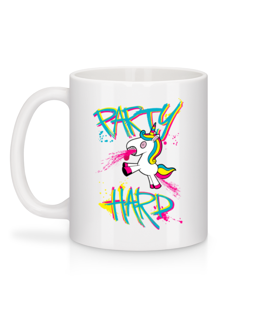 Aperçu: Party Hard Licorne - Mug en céramique blanc - Blanc - Derrière