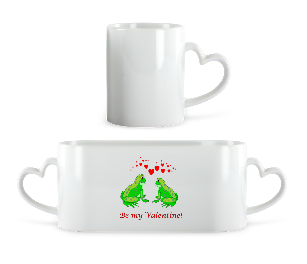 Aperçu: Frogs Be My Valentine - Tasse en forme de coeur - Blanc - Devant