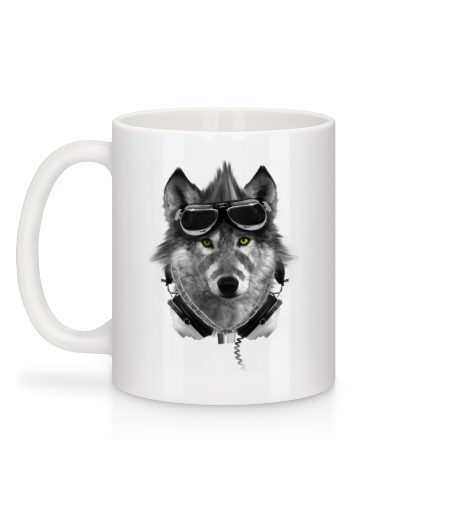 Motard Loup - Mug en céramique blanc - Blanc - Derrière