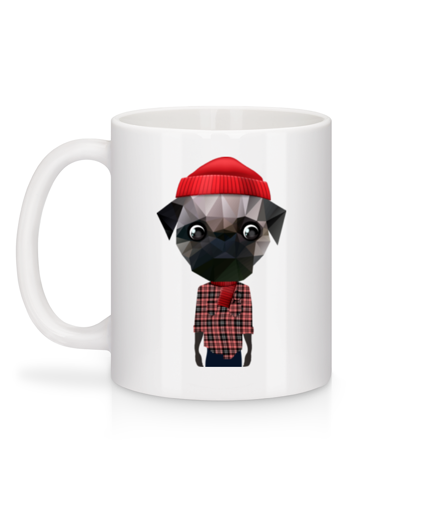 Hipster Chien Polygone - Mug en céramique blanc - Blanc - Derrière