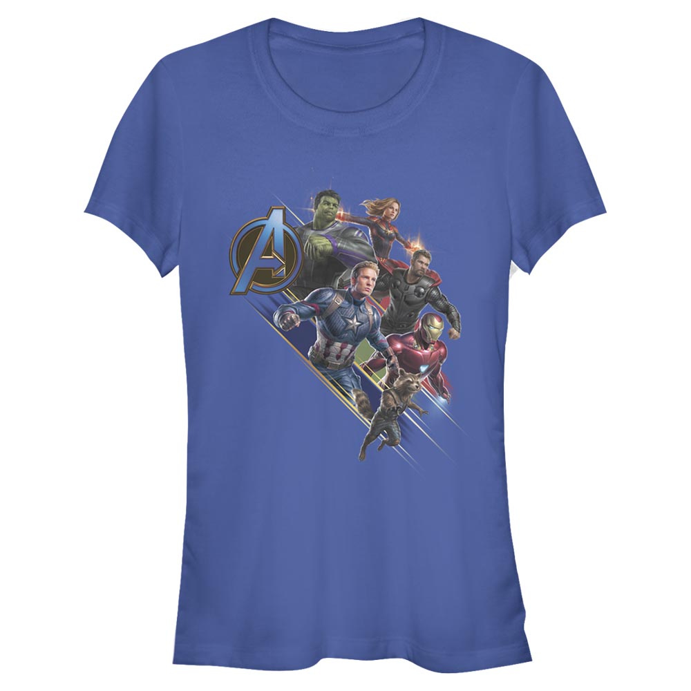 Aperçu: Marvel - Avengers Endgame - Skupina Angled Shot - Femme T-shirt - Bleu royal - Devant