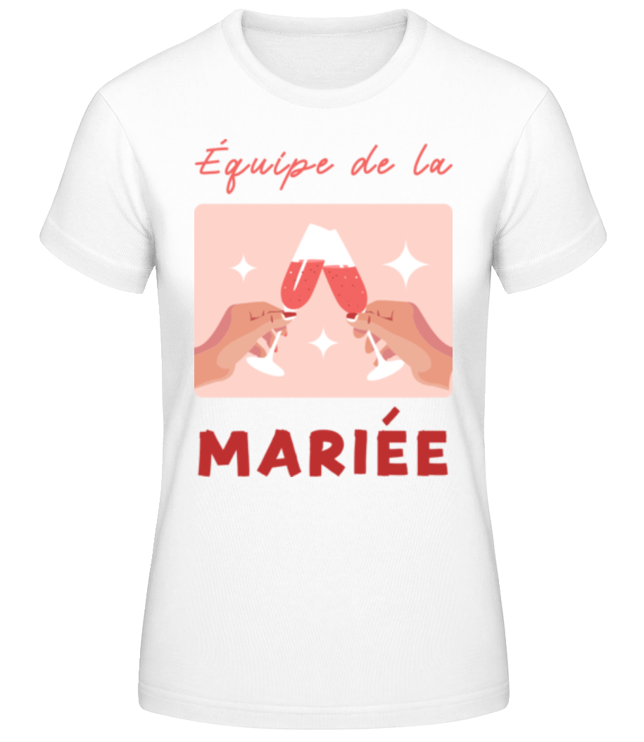 Équipe De La Mariée Verre - T-shirt standard Femme - Blanc - Devant