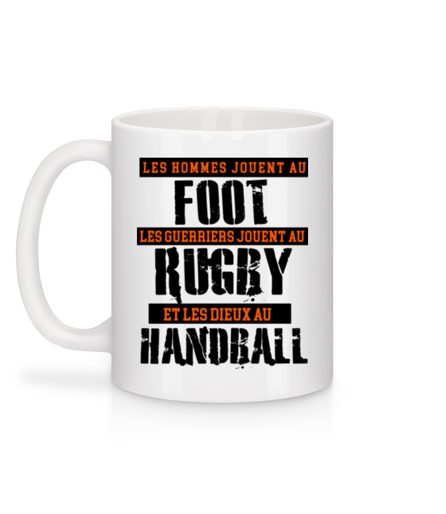 Les Dieux Jouent Au Handball - Mug en céramique blanc - Blanc - Derrière