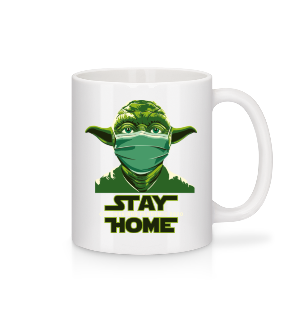 Stay Home Yoda · Mug en céramique blanc