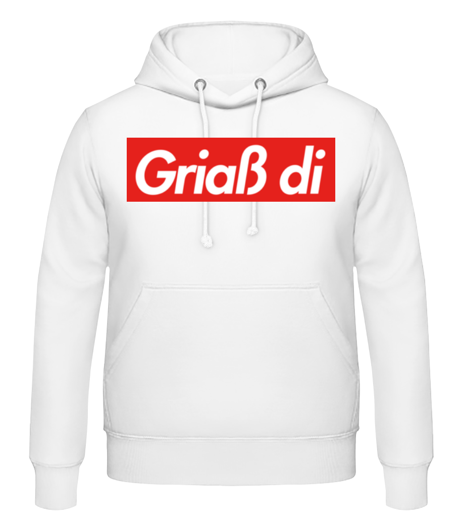 Vorschau: Griaß Di - Männer Hoodie - Weiß - Vorne