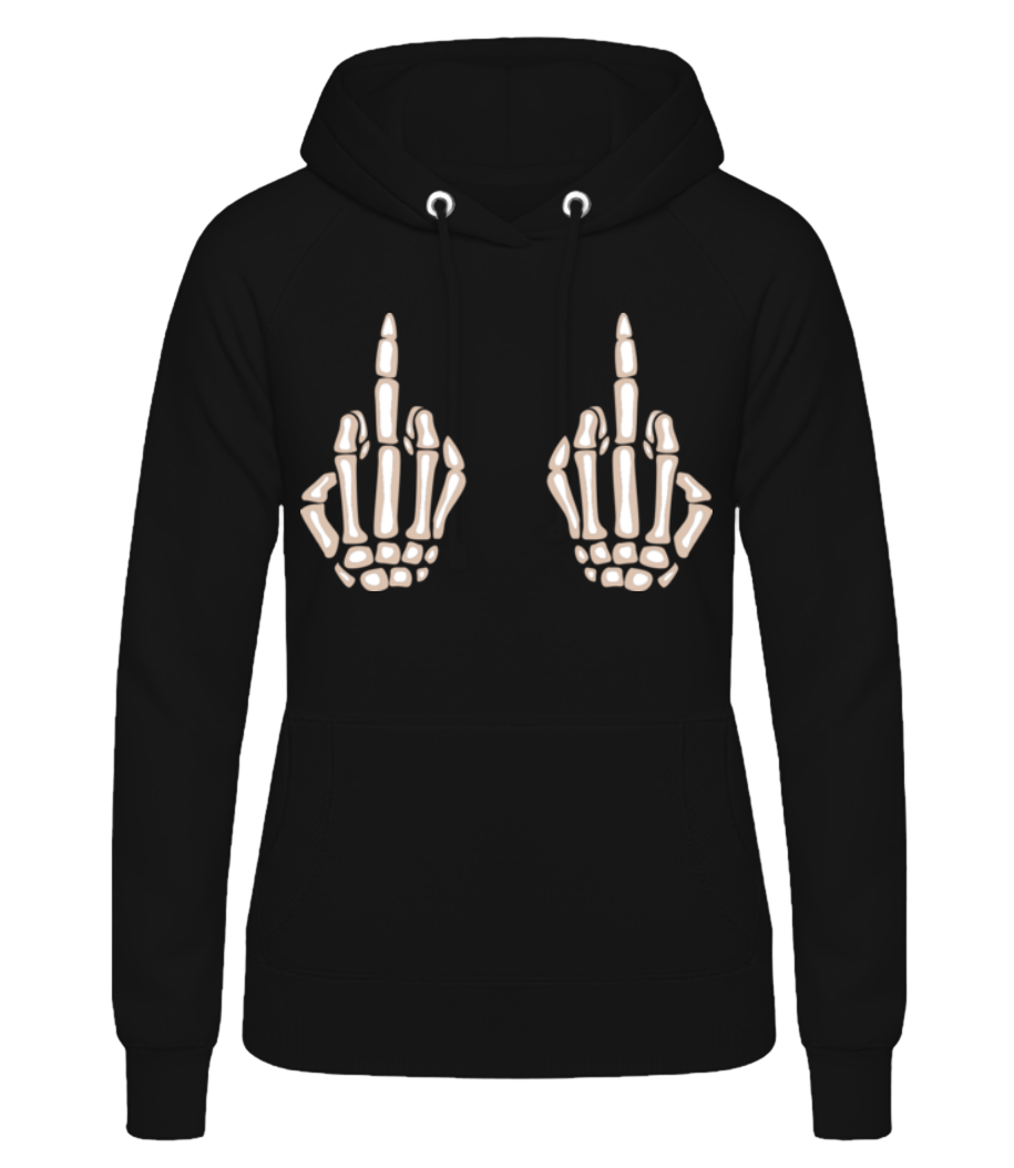  Majeur Squelette - Sweat à capuche Femme - Noir - Devant