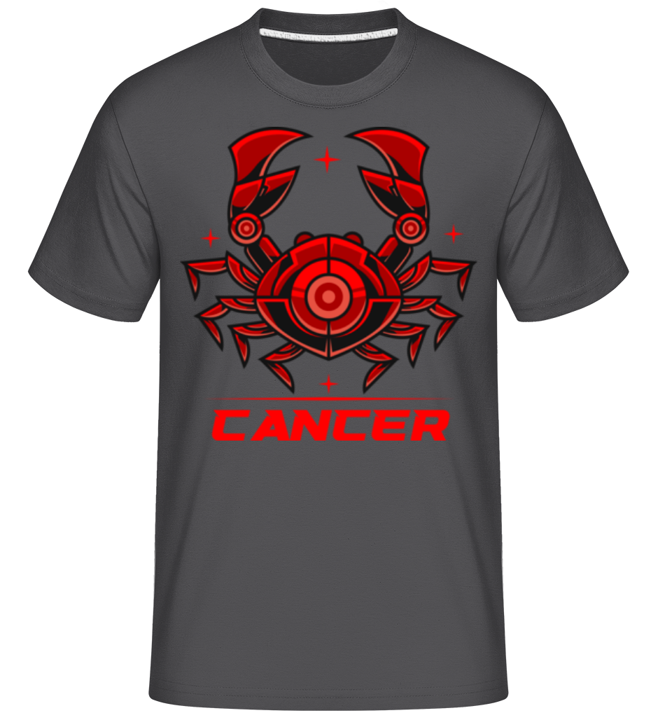 Aperçu: Mecha Robotic Zodiac Sign Cancer -  T-Shirt Shirtinator homme - Anthracite - Devant